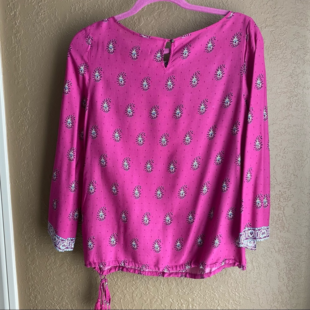 Lucky Brand Paisley 3/4 Sleeve Top - Picture 2 of 7
